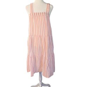 Marine Layer Corinne Striped Sleeveless Tiered Tank Midi Dress Size XS
